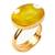 Gold Plated Adjustable Yellow Sapphire 3.25 Ratti Stone Ring Oval Shape Faceted Cut Ring