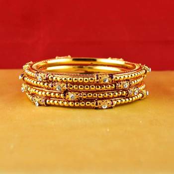 Rajasthani gokharoo,kara churi meenakari,moti,cz,stone,bangles size-2.4,2.6,2.8 2