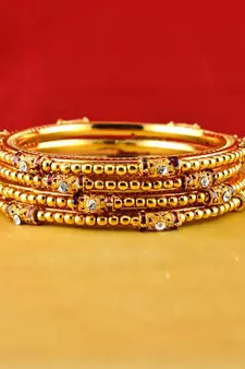 Rajasthani gokharoo,kara churi meenakari,moti,cz,stone,bangles size-2.4,2.6,2.8