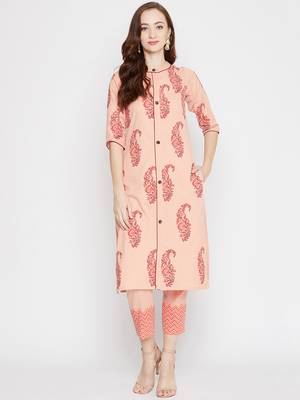 Peach printed cotton salwar 5