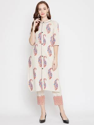 Off-white printed cotton salwar 2