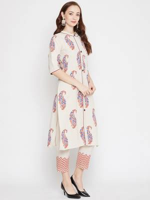 Off-white printed cotton salwar 4
