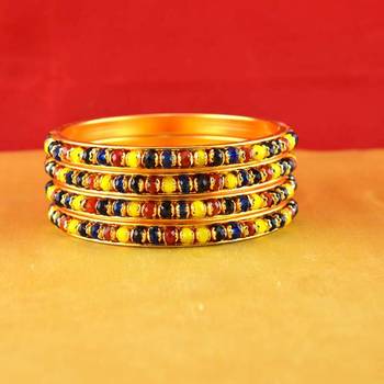Rajasthani Gokharoo,Kara Churi Meenakari,Moti,Cz,Stone,Bangles 2