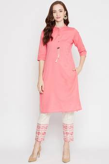 Pink embroidered cotton salwar