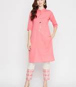 Pink embroidered cotton salwar