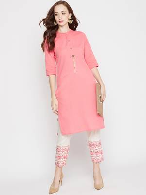 Pink embroidered cotton salwar 2