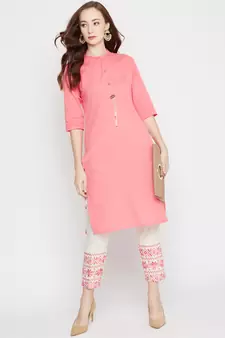 Pink embroidered cotton salwar
