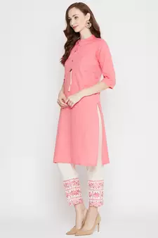 Pink embroidered cotton salwar