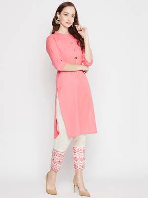 Pink embroidered cotton salwar 4