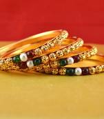 Rajasthani gokharoo,kara churi meenakari,moti,cz,stone,bangles 