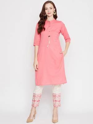Pink embroidered cotton salwar 5