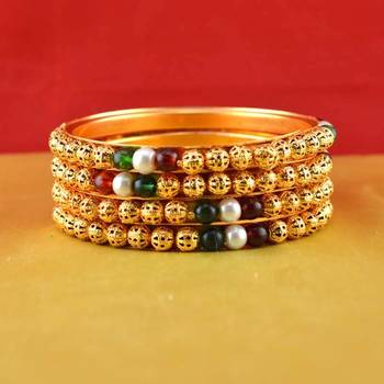 Rajasthani gokharoo,kara churi meenakari,moti,cz,stone,bangles  2