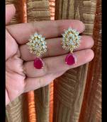 Yellow cubic-zirconia-cz-earrings