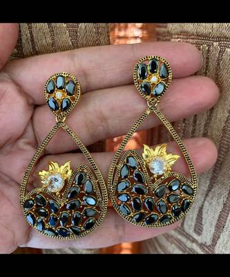 Black cubic-zirconia-cz-earrings 1