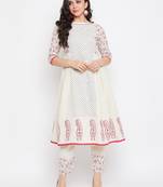 off white printed cotton salwar