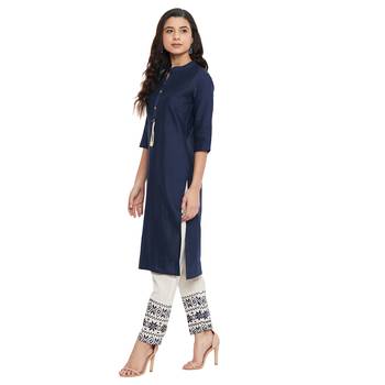 Navy blue embroidered cotton salwar 2