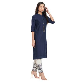 Navy blue embroidered cotton salwar 3