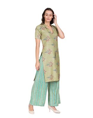 Green printed Rayon  kurti &   palazzo 3