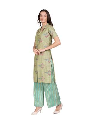Green printed Rayon  kurti &   palazzo 4