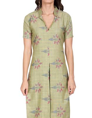 Green printed Rayon  kurti &   palazzo 5