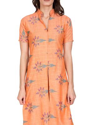 Orange printed Rayon  kurti &   palazzo 5