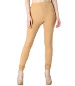 Women Cream Solid Casual Churidar Leggings