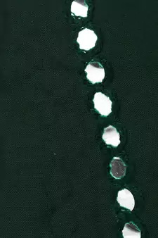 Women Dark Green Solid Stone Work Chicken Plazzo/Plazo