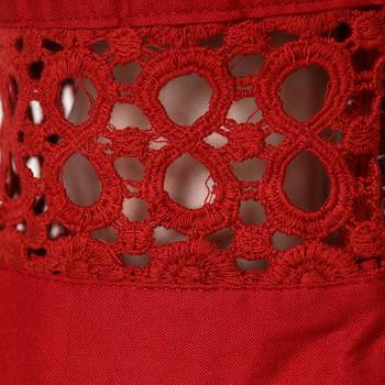 Women Maroon Drawstring with Lace Bottom Designer Chicken Plazzo/Plazo 6