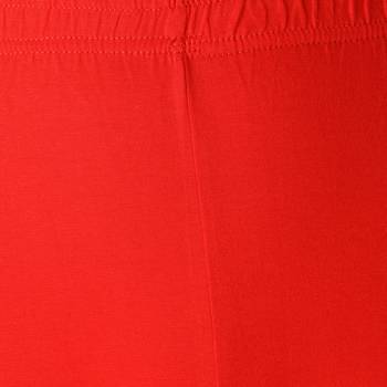 Women Red Solid Elastic Waist Ankle Length Legging 6