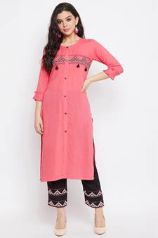 Pink embroidered rayon salwar