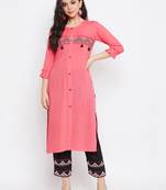 Pink embroidered rayon salwar