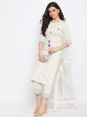 off white embroidered cotton salwar 1