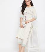 off white embroidered cotton salwar