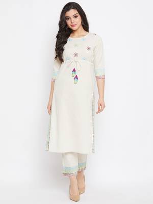 off white embroidered cotton salwar 2