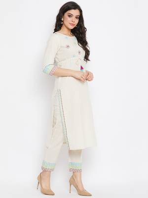 off white embroidered cotton salwar 4