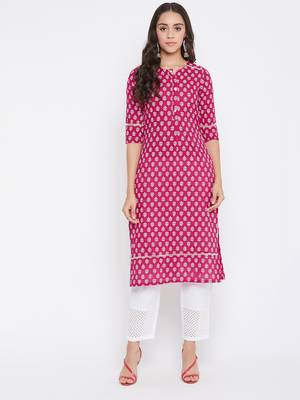 Pink printed cotton salwar 1