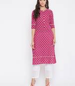Pink printed cotton salwar