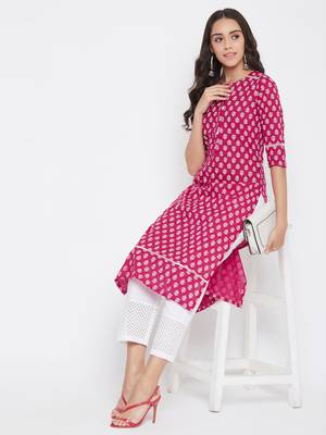 Pink printed cotton salwar 2