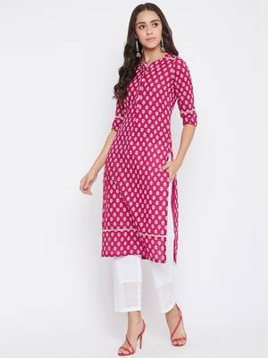 Pink printed cotton salwar 3