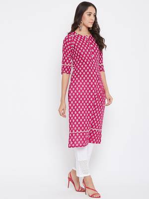 Pink printed cotton salwar 4