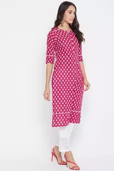 Pink printed cotton salwar