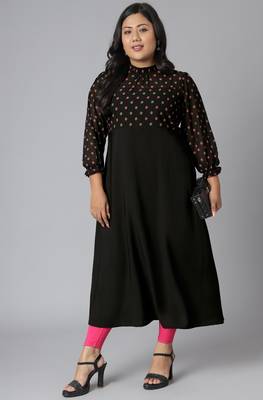 XL LOVE by Janasya Black printed crepe kurtas-and-kurtis
 1