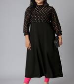 XL LOVE by Janasya Black printed crepe kurtas-and-kurtis
