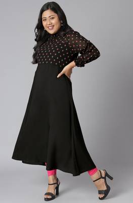 XL LOVE by Janasya Black printed crepe kurtas-and-kurtis
 3
