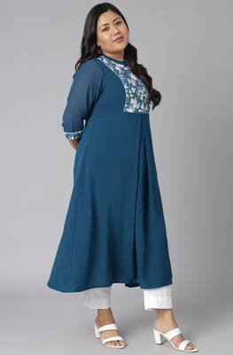 XL LOVE by Janasya Teal printed crepe kurtas-and-kurtis
 4