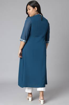 XL LOVE by Janasya Teal printed crepe kurtas-and-kurtis
 5