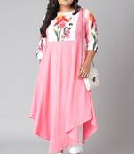 XL LOVE by Janasya Pink printed crepe kurtas-and-kurtis
