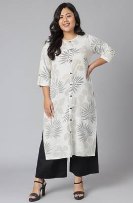 XL LOVE by Janasya Off-white printed cotton kurtas-and-kurtis
 1