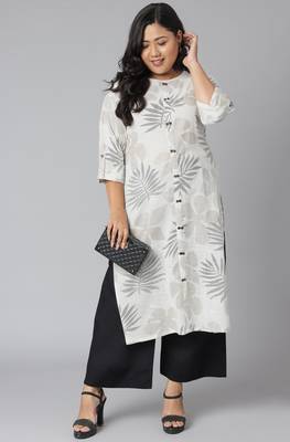 XL LOVE by Janasya Off-white printed cotton kurtas-and-kurtis
 2