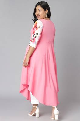 XL LOVE by Janasya Pink printed crepe kurtas-and-kurtis
 5